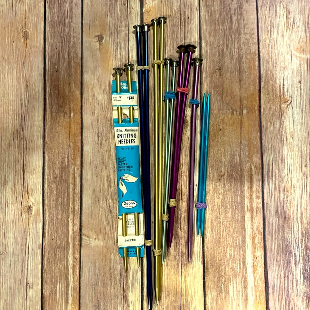 Knitting needles beautiful gem colors vintage